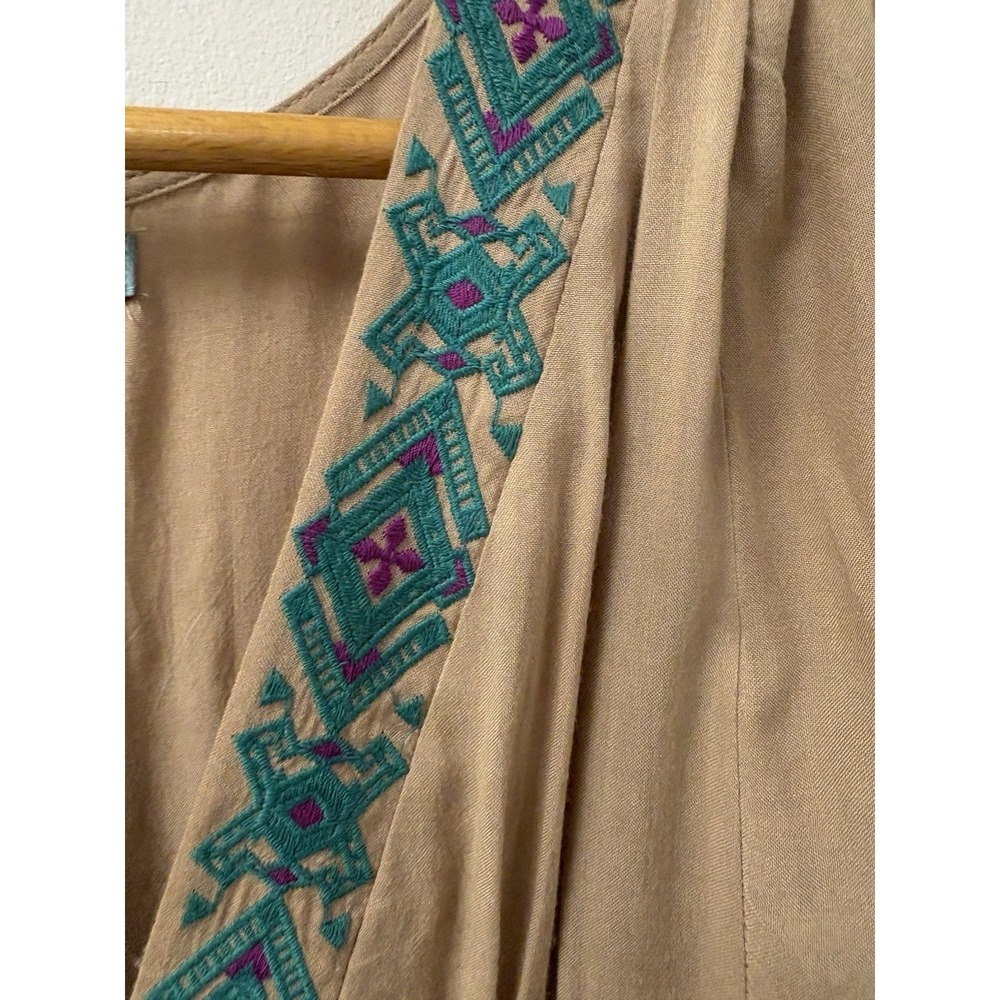 Flying Tomato Anthropologie Maxi Dress Multicolor Fluted Sleeves Boho Vacation - Picture 4 of 16